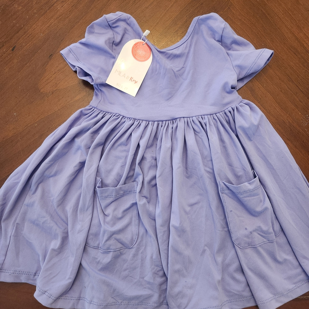 Mila & Rose Lilac Kids Dress with Pockets